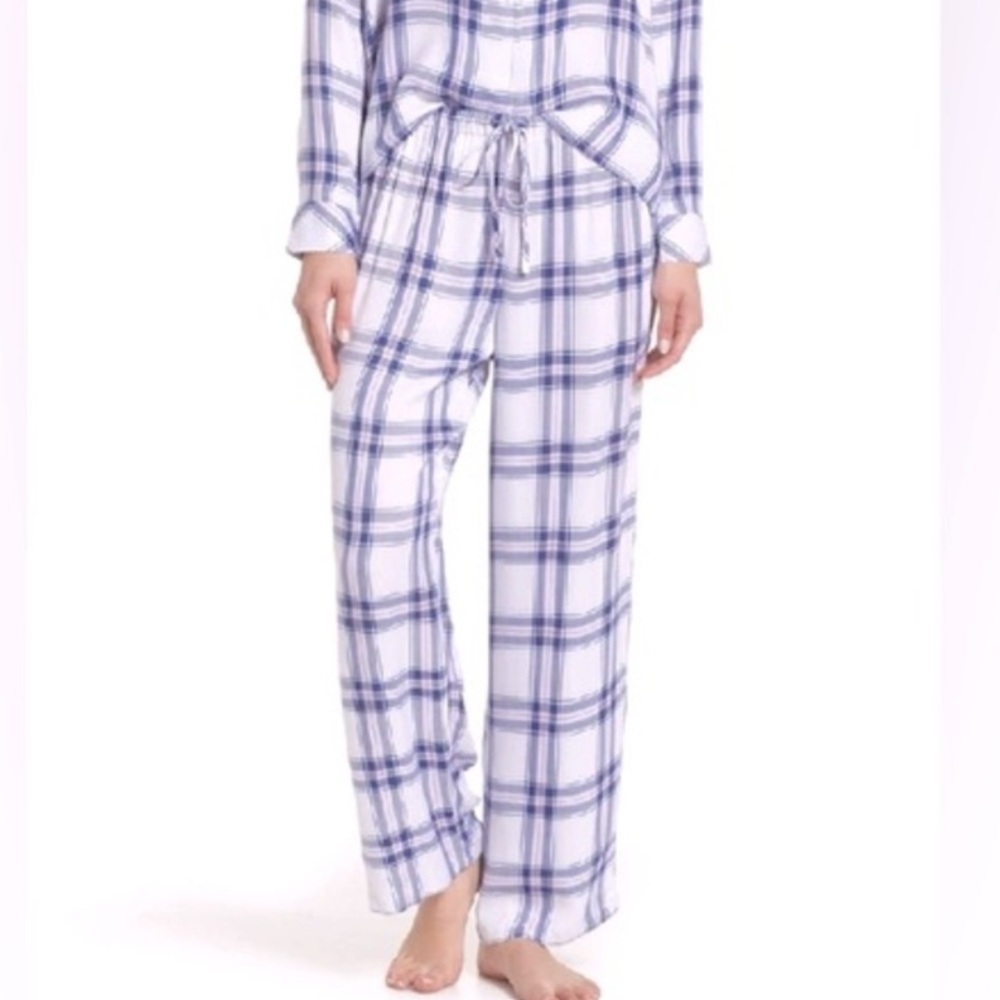 RAILS Clara Blue White  & Pink Plaid Pajama Pants Loungewear PJ Bottoms